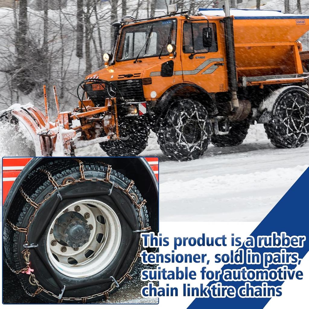 BBTO 4 Pcs Light Truck Traction Chain Rubber Tightener Grip Light Truck/SUV Tire Tensioner Adjuster Tire Chain Tensioner For Wheels/Rims Sized From
