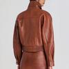 Womens Vintage Leather Jacket Cool Street Style Biker Coat Short Solid Color