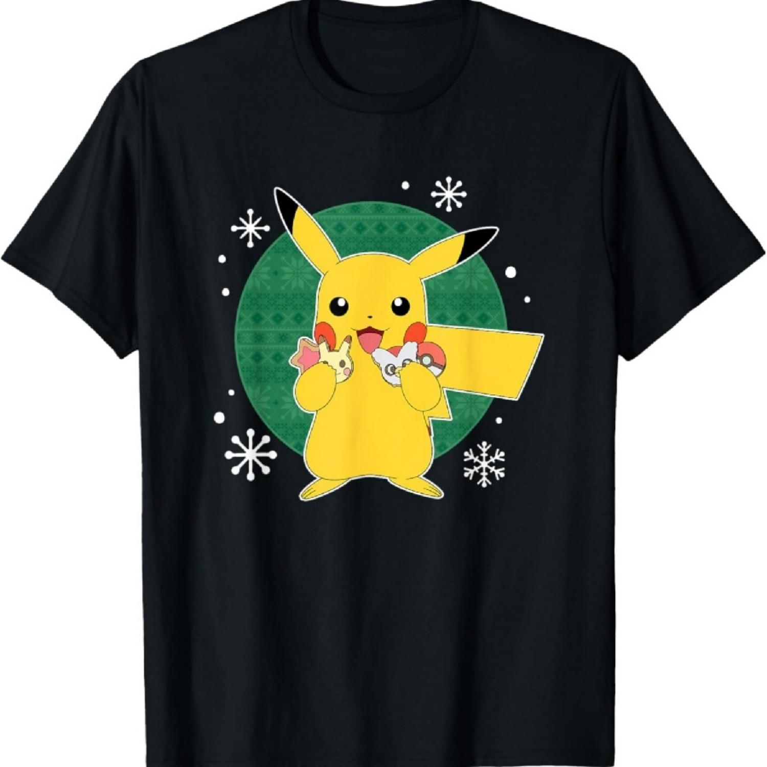 Pokémon - Официальная рождественская футболка дегустатора печенья с Пикачу S