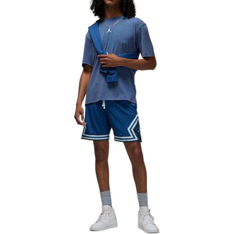 Jordan Logo Crew Neck Pullover Short Sleeve T-Shirt Men Tops Blue DH8920-493