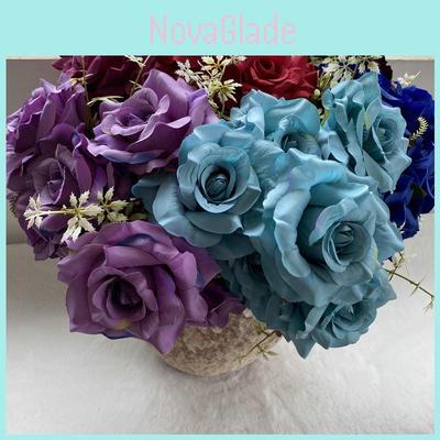 Künstlicher Rosenstrauß mit 7 Stielen für Heimdeko Zimmerpflanzenarrangement Geschenk