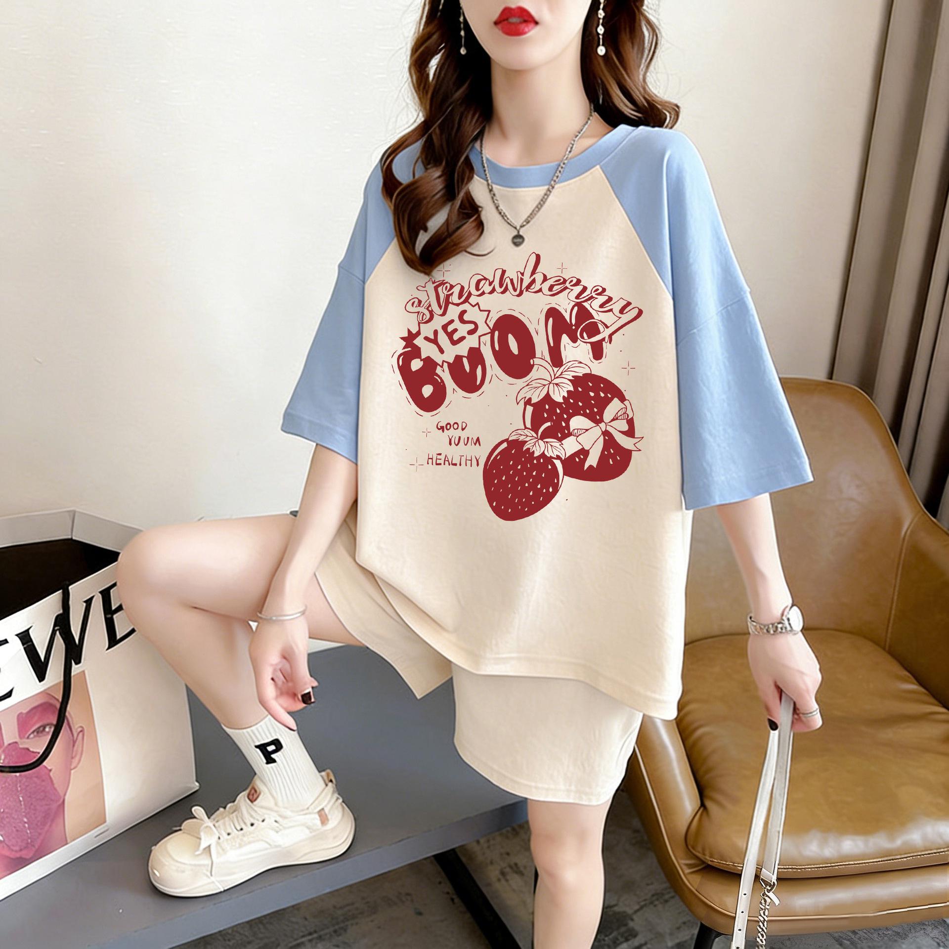 

Plus Size Cartoon Print Short Sleeve Top for Girls - Versatile, Slimming Summer T-shirt S