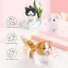 Children's Plush Toy Electronic Cat Can Walk Meow Tail Wagging Lifelike Interactive Toy Pet Cat Cute Simulation Animal Toy