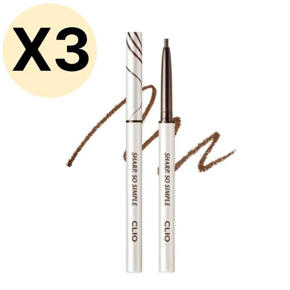 Clio Sharp Waterproof Pencil Liner #2 Brown x3