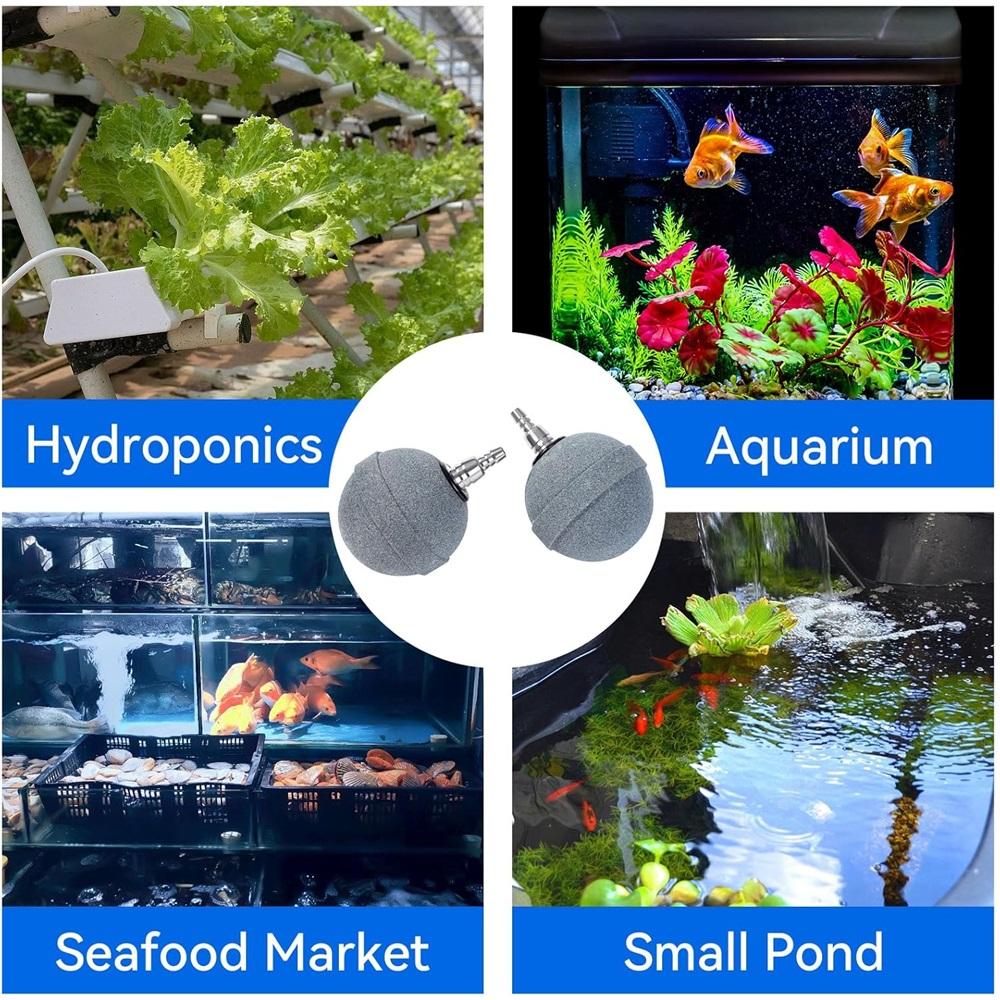 Teich-Luftstein, 5,1 cm, Luftstein für Aquarien, langlebiger Belüfter, Sauerstoffdiffusor, Luftstein, Luftpumpenzubehör für Aquarien, Fischtank, 2er-Pack