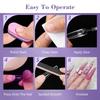 120PCS False Nails Semi-Frosted Clear Coffin Fake Nail Tips Press on Nails Soak Off Full Cover Nail Capsule For Extension