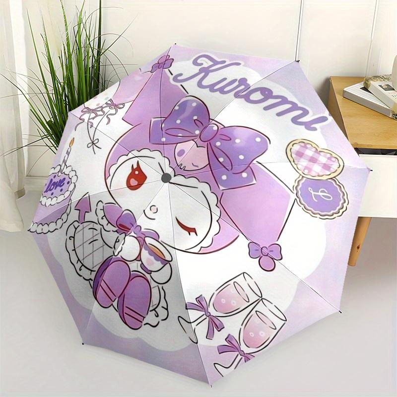 

1pc Casual Kuromi Automatic Opening and Closing Folding - A Good Choice for Gifts, Fashionable and Convenient Umbrella With Cute Cartoon Characters, D