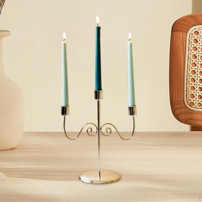 Candle Holder for Taper Candles, 3 Arms Candelabra Candlesticks Anniversary Living Room