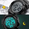 Digital Outdoor Sports Watch with 50m Water Dual LED Analog Display Boys' Watch, Multi-Function Resistance, Alarm, Date/Day Display, Time, Display,