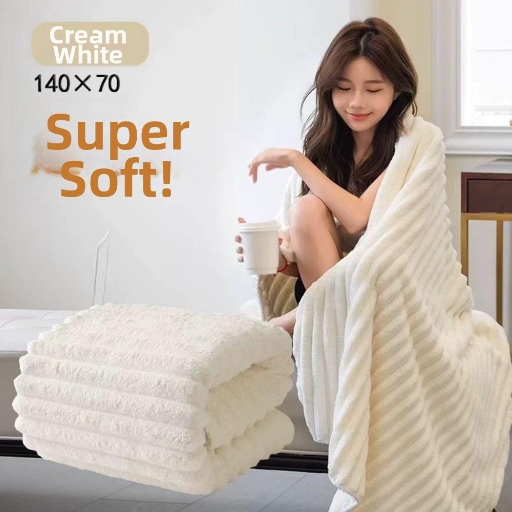 Thickened Coral Fleece Bath Towel Quick Dry Shower Towel Gifts Striped Towel  Home Essentials