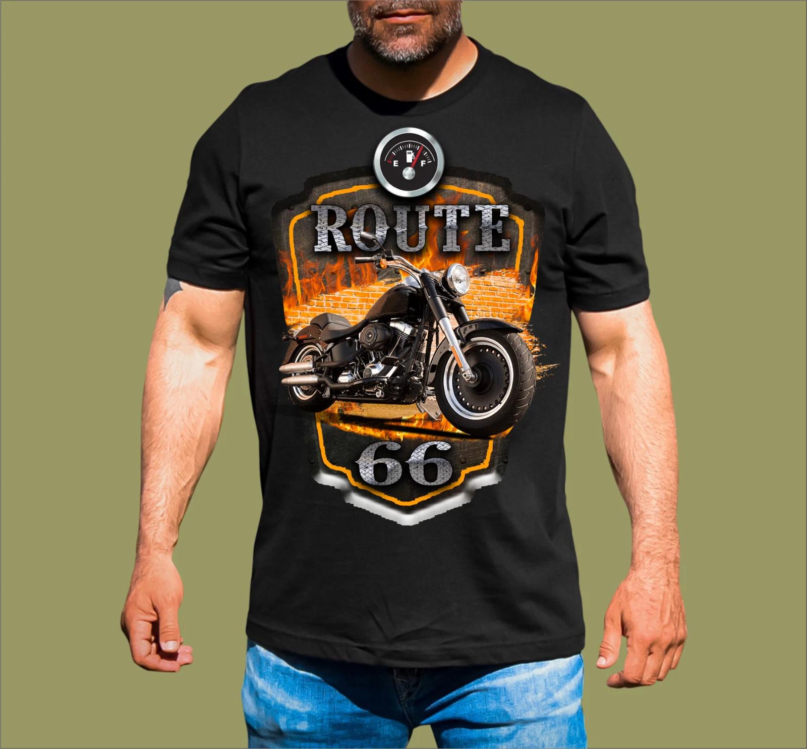 MOTORBIKE ROUTE 66. T-SHIRT L