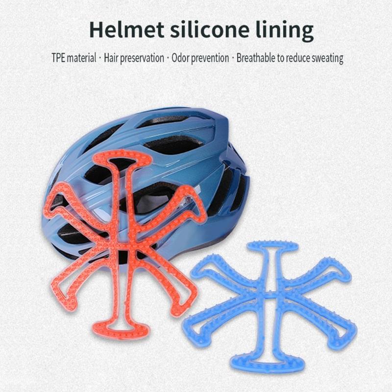 Bike Helmet Inserts Pads Universal Silicone Bicycle Helmet Liner Pads for Cycling Helmet Hairstyle Protector Replacement