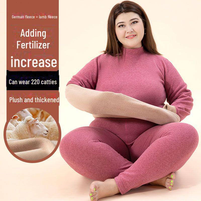 

Унісекс Термобілизна Великого Розміру - Товста Овеча Шкіра, Круглий Виріз на Осінь/Зиму XXL