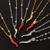 1Pc Stainless Steel Vintage Lucky Horn Cornicello Pepper Pendant Necklaces Gothic Italian Chilli Aesthetic Collares Jewelry