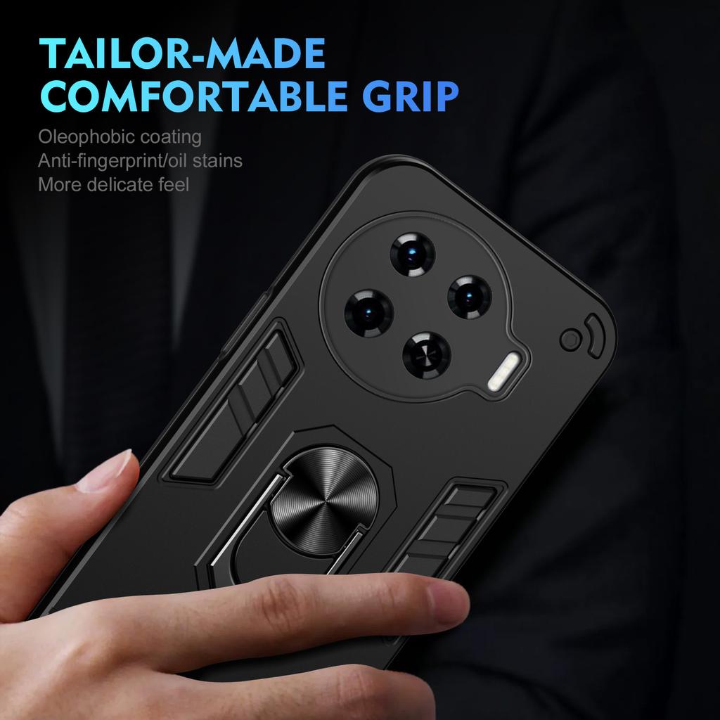 Case For Tecno Spark 20 Pro Plus CL9 Magnetic Metal Ring Holder TPU Frame Armor Plastic Shockproof Phone Protective Cover Fundas