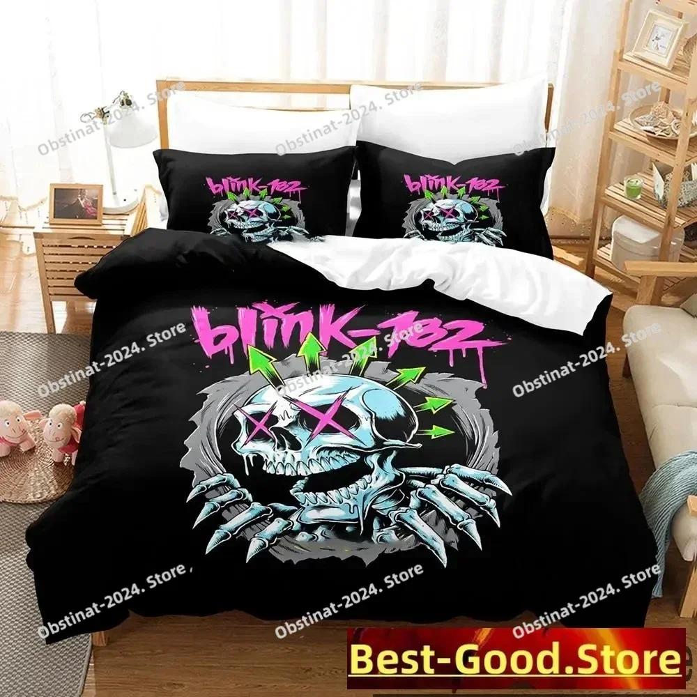 3D Fashion Blink-182 BAND LOGO Bedding Set Printed single Comforter Quilt Duvet Cover Pillow Case 3 Pieces Sets Kids Adult Size