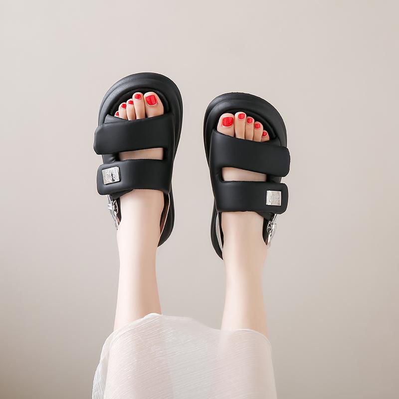 

Новые модные туфли для женщин. Тапочки на платформе. Роскошные шлепанцы. Бежевые босоножки на каблуке на танкетке. Кроссовки-пантофле. Zapatos Mujer. 40 чёрный