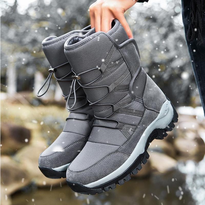 Fashion 2025 High-Top Outdoor Winter Cotton Shoes Comfortable Snow Boots Casual Warm Non-Slip Lace-Up Warm Boots Fashionable Teenagers