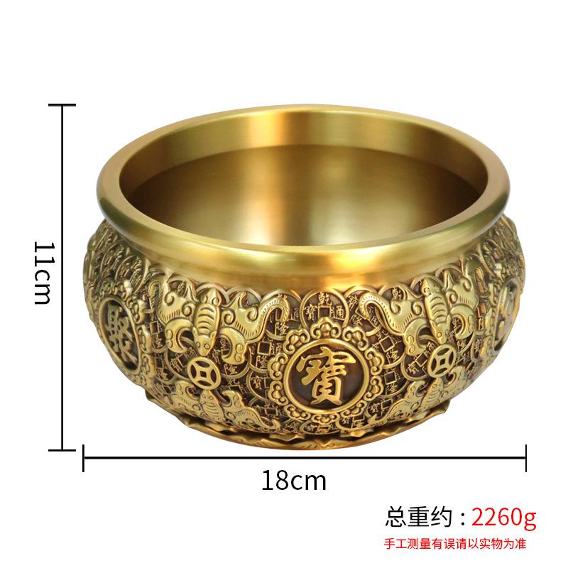 Eight Blessings Copper Golden Toad Treasure Bowl Home Office Craft Ornament Wholesale One Piece Dropshipp