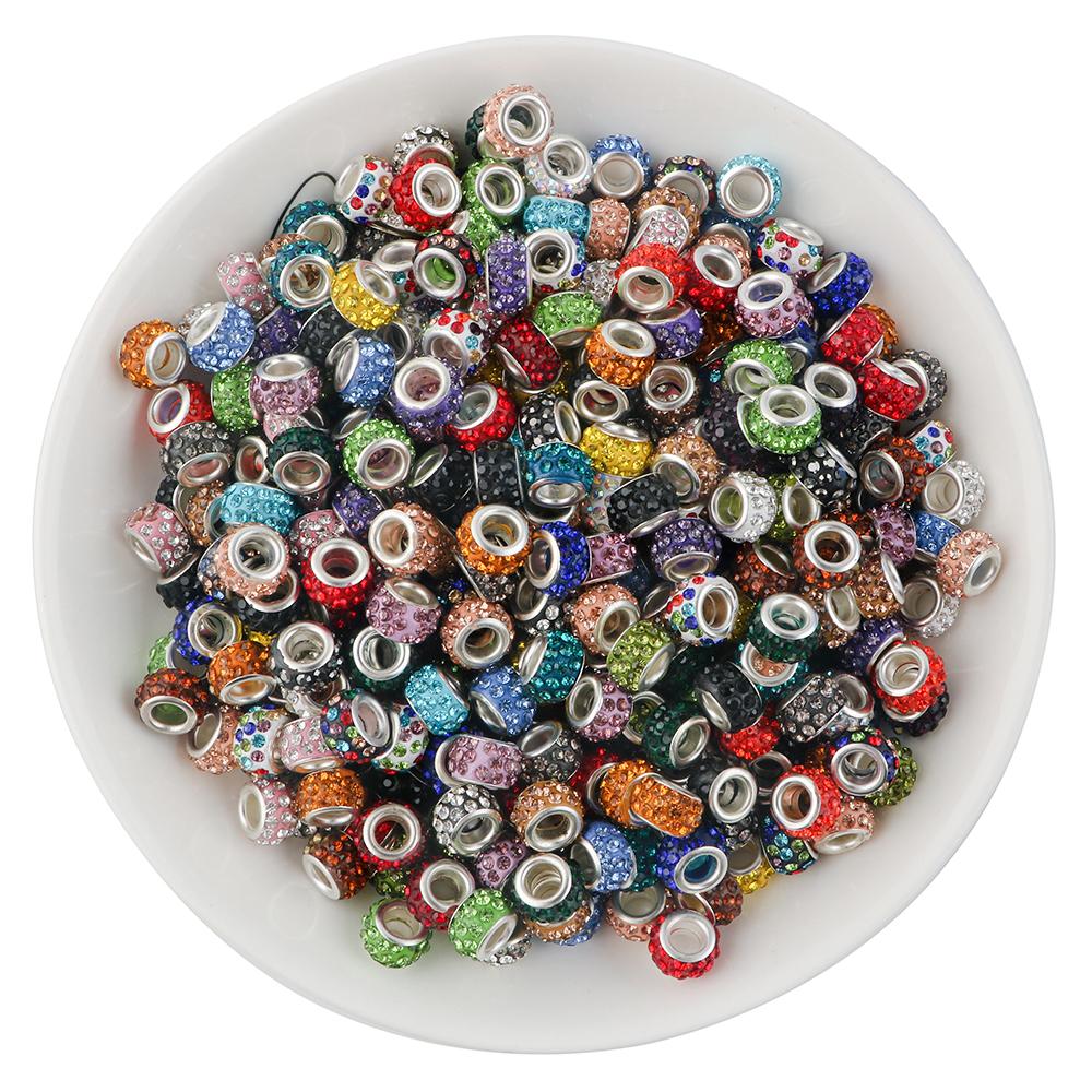 20Pcs 11.5mm Round Rhinestone Crystal Glass Big Hole Beads For Jewelry Making Charms For Bracelet Earrings Jewelry Accessories