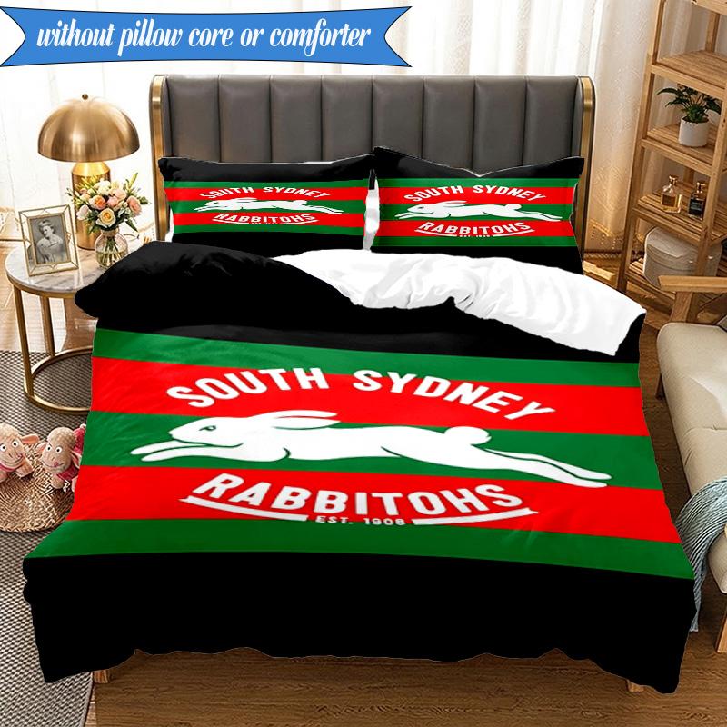 Set Lenzuola con Stampa 2D Design Logo Coniglio NRL 3 Pezzi (Include 1 Copripiumino + 2 Federe Senza Imbottitura), Decorazione camera da letto, Regalo ventilatore
