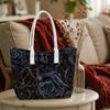 Gothic Black Rose Pattern Tote Bag Daily Use Shoulder Bag for Women