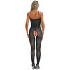 Catsuit Brillante Elástico para Mujer con Tirante Ajustable Monocolor Bodysuit Mono Transparente