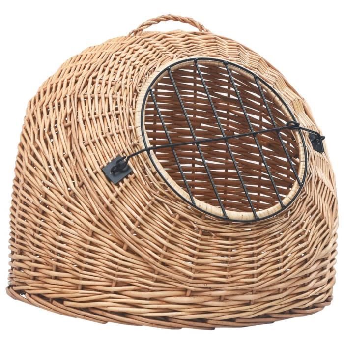 VidaXL Cage de transport pour chats 60x45x45 cm Saule naturel