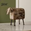 Modern Rustic Home Decor Distressed Imitation Wood Grain Sheep Figurine Resin Farmhouse Animal Statue for Shelf Tabletop Decor Retro Country
