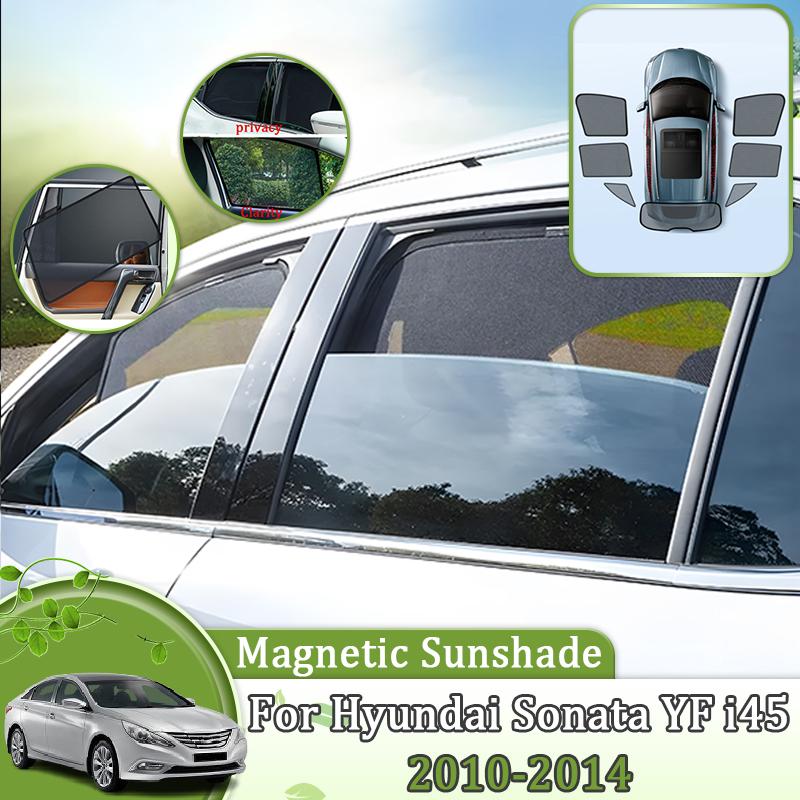 Magnetic Mesh Sunshade For Hyundai Sonata YF i45 2010 2011 2013 2014 Window Heat ulation Anti-UV Sunshades Auto Accessories