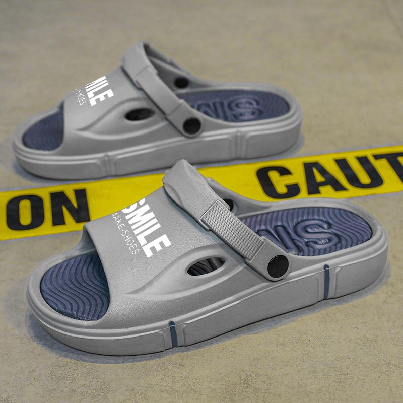 

Мужские и женские сандалии, летние модные тапочки, нескользящие домашние и уличные тапочки 44-45 серый/синий