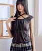 ZEROPLANET Charli Lace Shirring Top [Charcoal]
