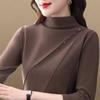 Knitted Sweater With Lace Round Neck Base For Women Long Sleeved Sweater For Women