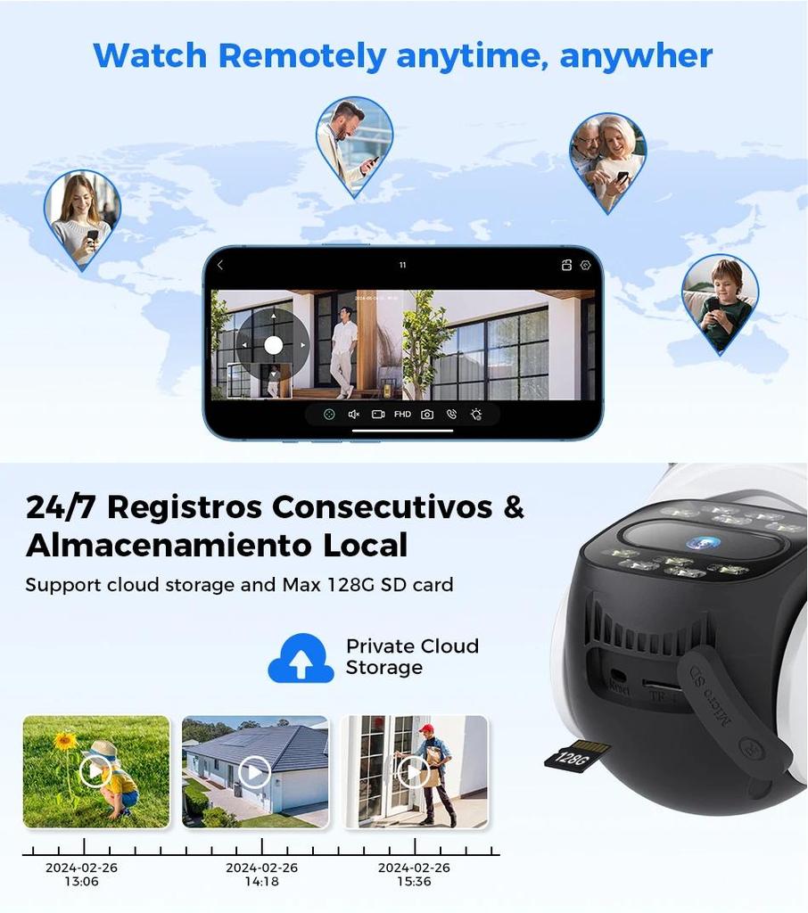 LS VISION V380 Pro 15MP 8K Three Lens WIFI Solar Camera Outdoor Waterproof PIR Humanoid Detection Security Video Monitor Night Vision