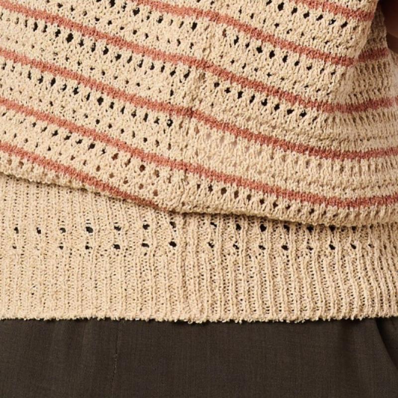 Bcbg Stripe Half Sleeve Knit Top B4m5k428