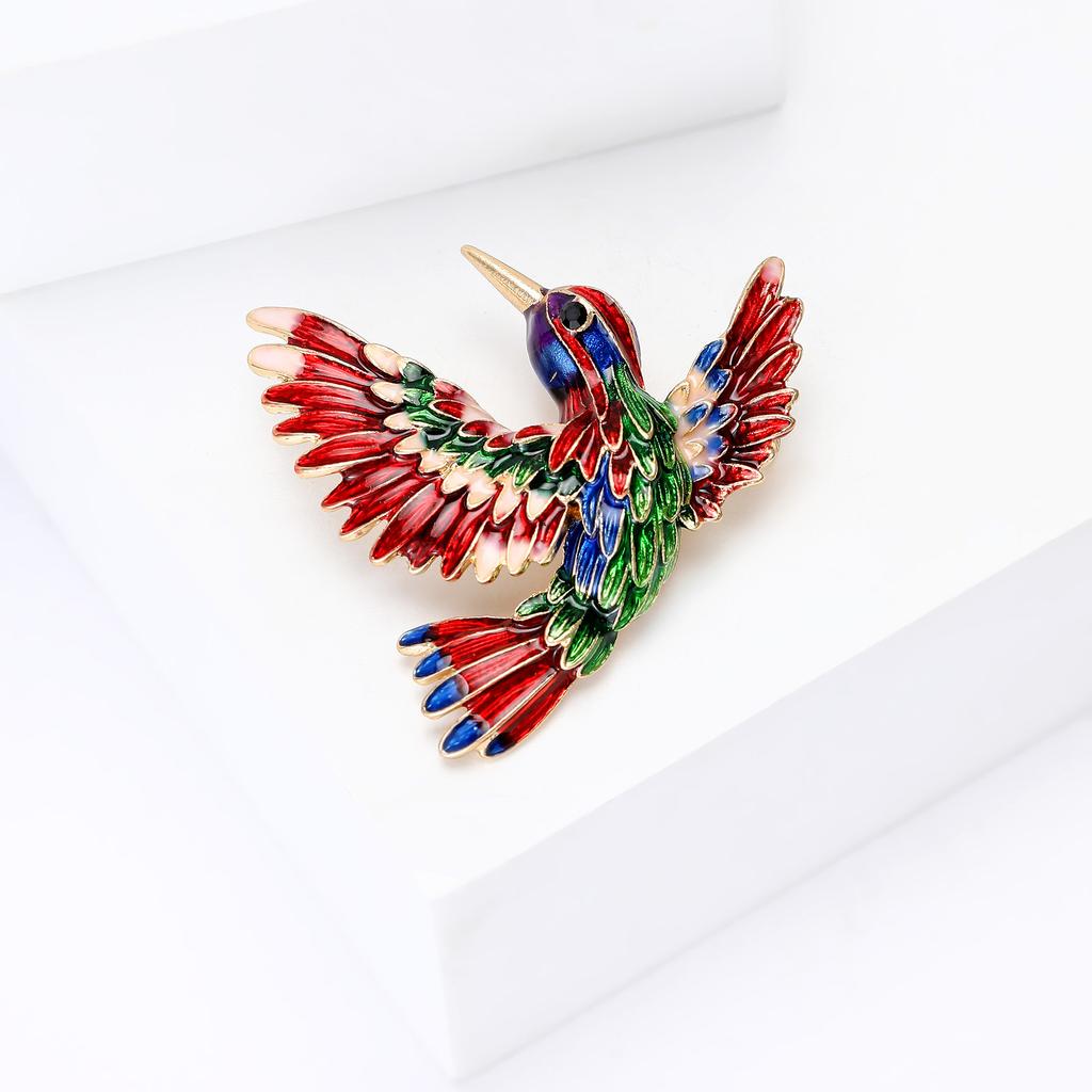 Enamel Hummingbird Brooch for Women Animal Party Gifts Banquet Pins Jewellery Accessories