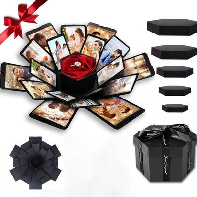 New High Quality  6 Faces Surprise Explosion Box Preassembled Pop Up Design Surprise Gift Box Surprise Jumping Box Anniversary