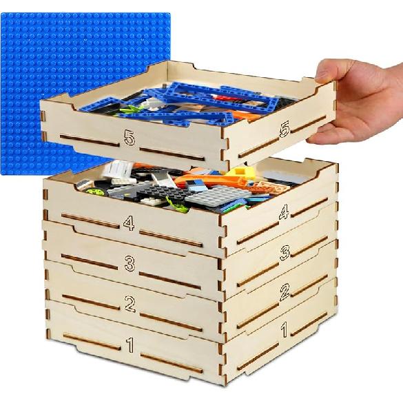 

Сортировщик-просеиватель на 6 лотков, коробка для хранения деталей Lego, Сортировочная коробка для кубиков Lego, Подарок для любителя Lego, Подарок для подростков и взрослых, 5 разных размеров 5 Tray White