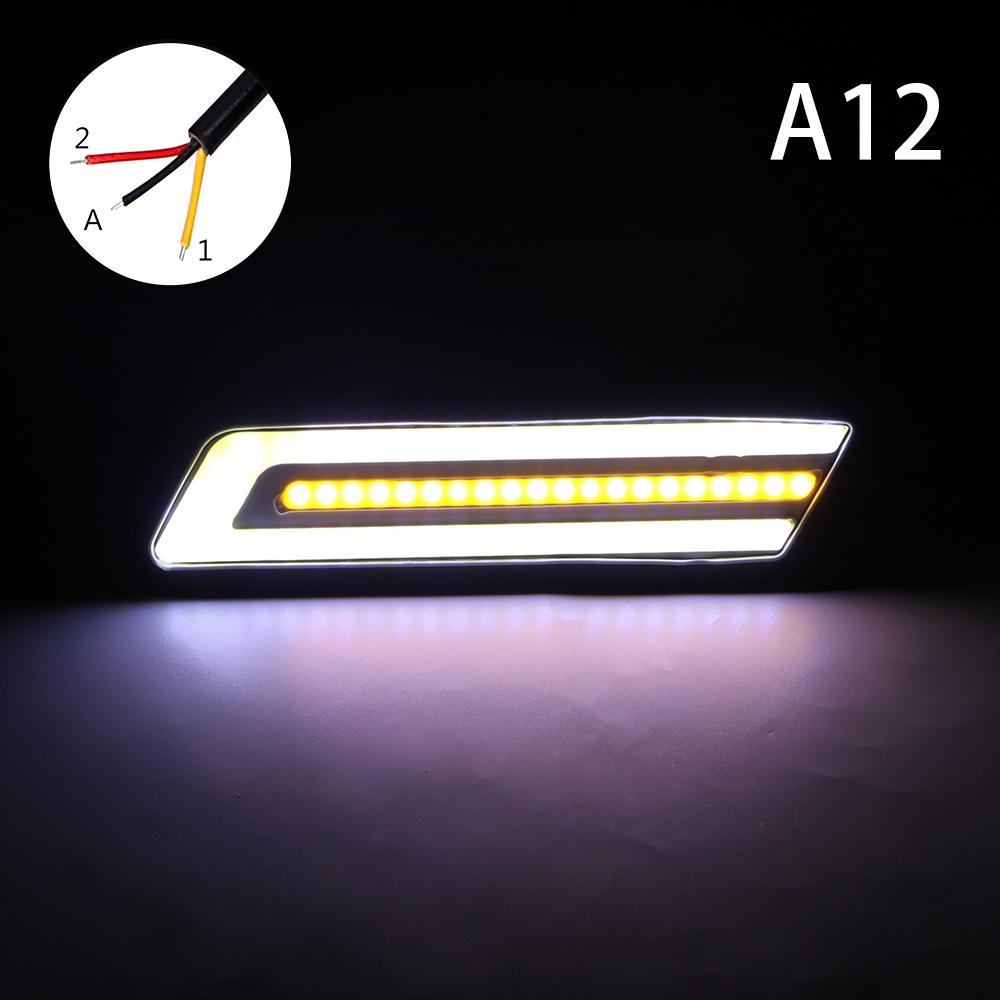 1 Pair Flexible Waterproof Daytime Running Light Reversing Light LED Car DRL COB Turn Signal Lamps