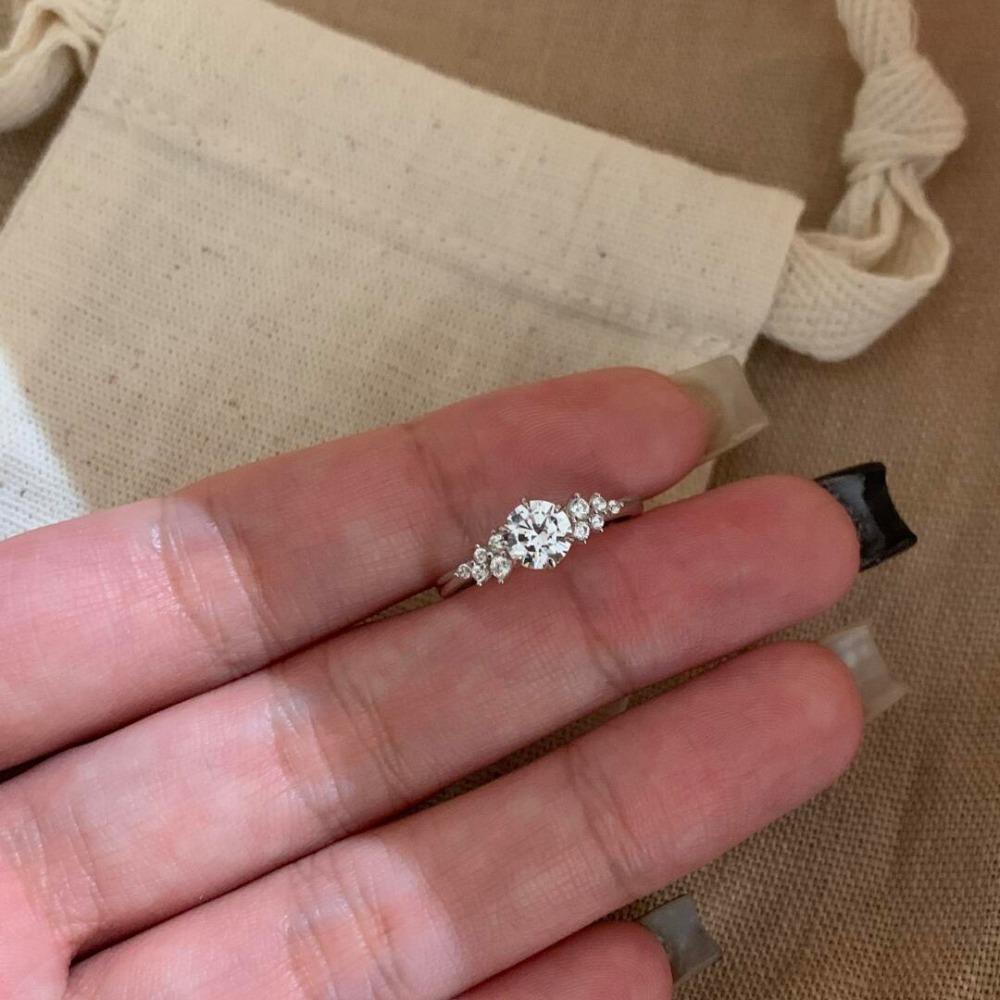 Open Ring 1ct Moissanite Berlin Love Letter Ring Unique Design Adjustable Diamond Ring for Women