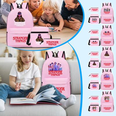 Film And Television Peripheral Printed Backpack, Pencil Case, Shoulder Bag, Three Piece Set