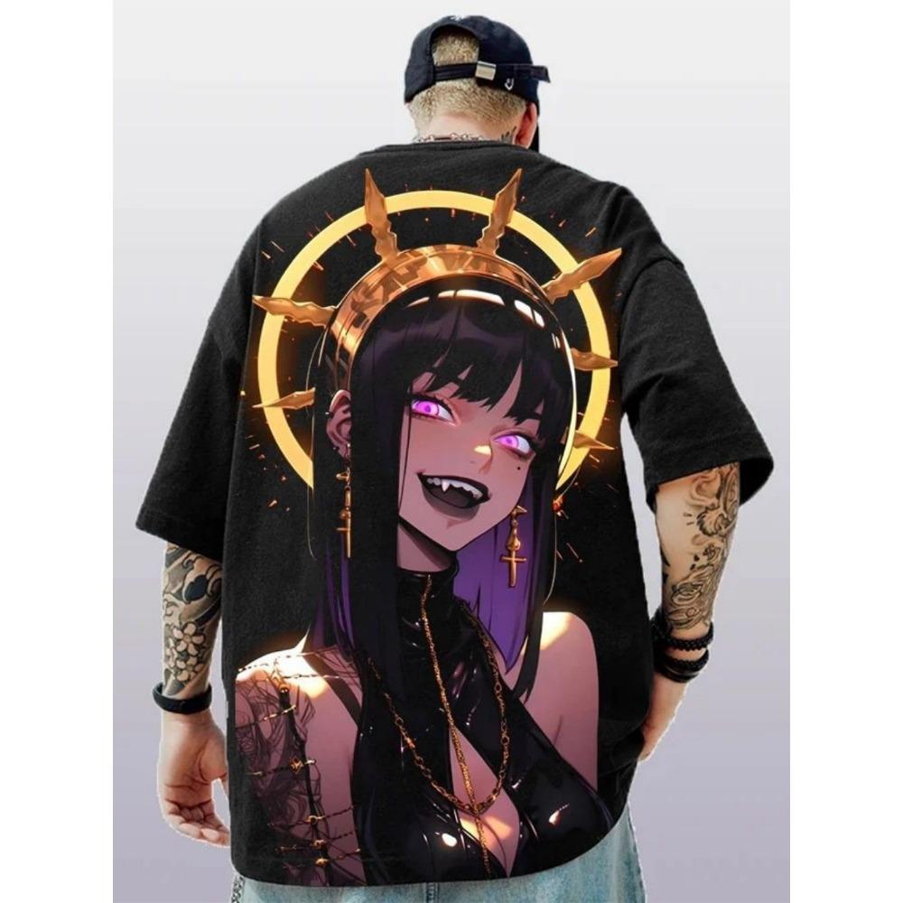 

Нова Чоловіча Мода 2025 Швидкосохнуча Футболка з Принтом Аніме Персонажів для Активного Відпочинку Модна Дихаюча Чоловіча Футболка з Круглим Вирізом XS