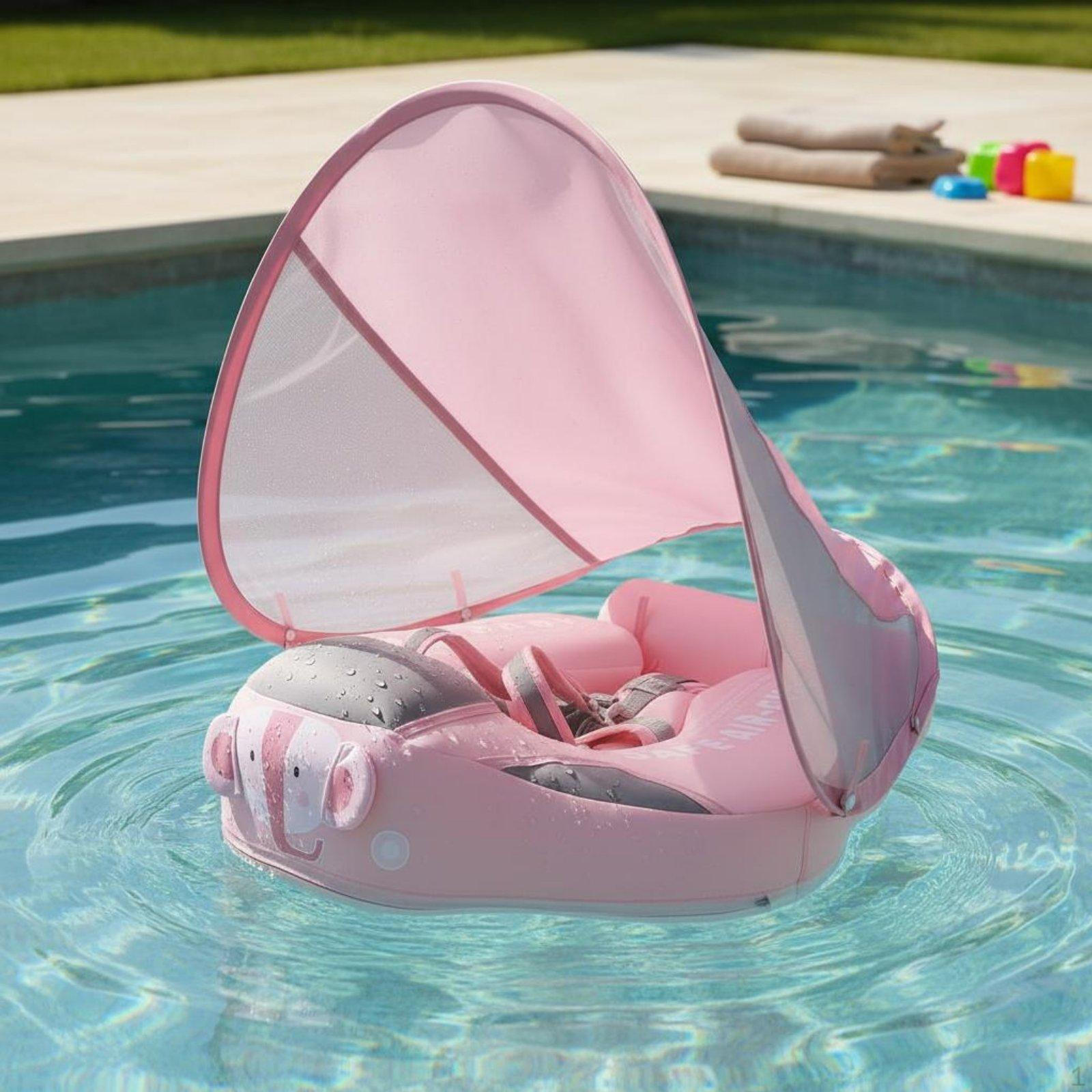 NonInflatable Infant Floats with Canopy Cartoon