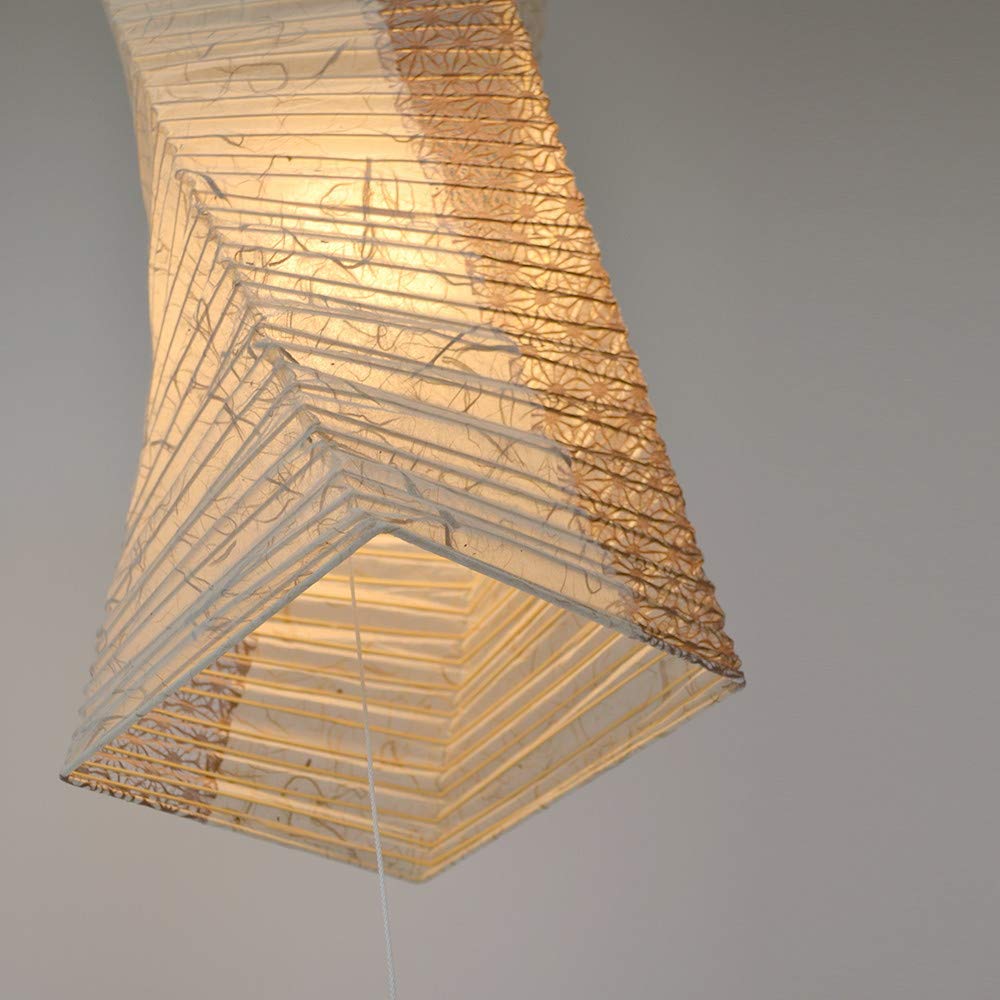 Japanese-style Washi Lighting, Saiko Single Pendant Light SPN1-1004 Twist (Bulb Sold Separately) Black Cloud Dragon x Hemp Leaf Brown Brown