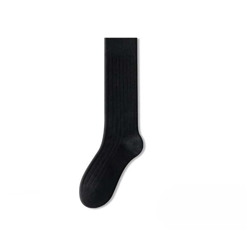 Summer Pure Cotton Mid-calf Socks for Girls In A School Style with Small Leather Shoes and Boneless Socks