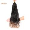 TBH 45cm Twist szydełkowe warkocze Water Wave Curly Falista peruka dla kobiet Syntetyczne przedłużanie włosów