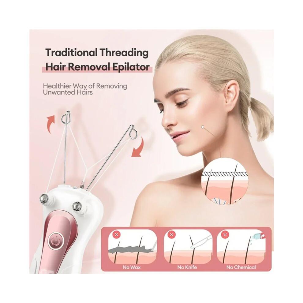 Épilateur Électrique à Fil de Coton pour Femmes, Rechargeable, pour le Visage, le Corps et les Jambes.  Épilateur avec Écran LCD.