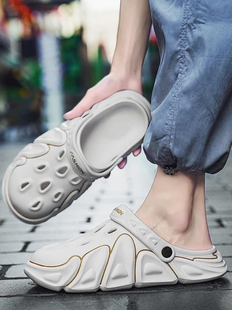 Fashion Slides Eva Beach Male Slipper Hole Trend 2025 Fun Designer Luxury High Quality Fashion Casual Elegant Y2k Comfortable Men's Shoe