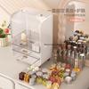 Dustproof Cosmetic Storage Box for Vanity Large Capacity Transparent Organizer Rack Cabinet for Skincare Home Use