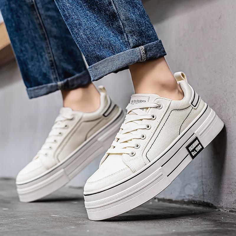 Men’s Blue Sports Shoes Casual Canvas Shoes Street Style Running Sneakers Students Over Sized Black Skateboard Shoes